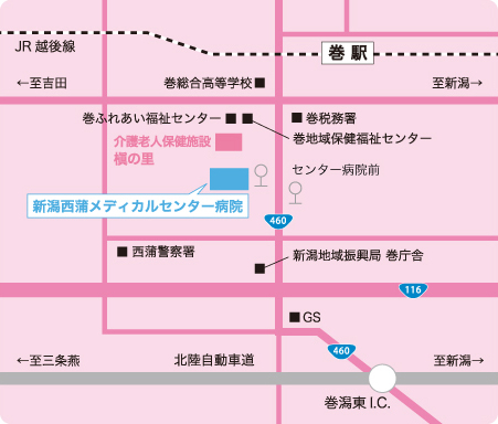 新潟西蒲メディカルセンター病院案内図